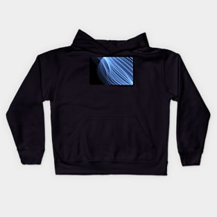 Abstract wave and curved lines illustration blue and black Kids Hoodie